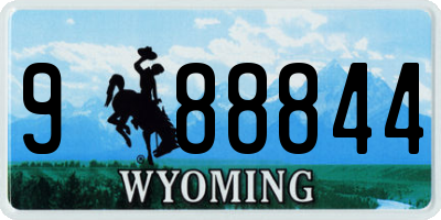 WY license plate 988844
