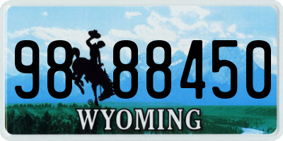 WY license plate 9888450
