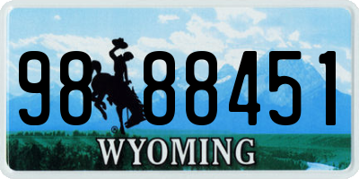 WY license plate 9888451