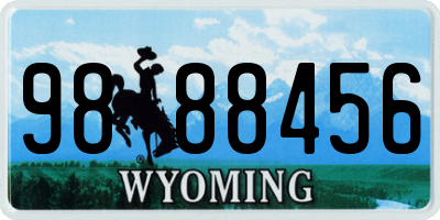 WY license plate 9888456