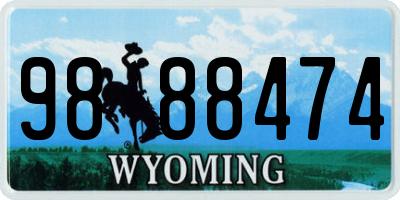 WY license plate 9888474