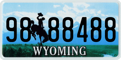 WY license plate 9888488