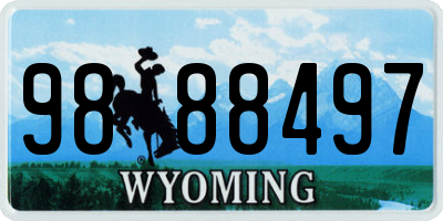 WY license plate 9888497