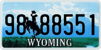 WY license plate 9888551