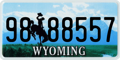 WY license plate 9888557