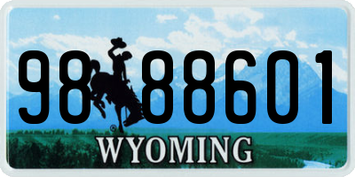 WY license plate 9888601