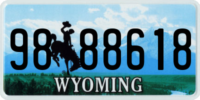 WY license plate 9888618