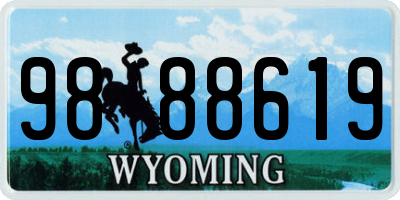 WY license plate 9888619