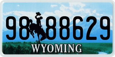 WY license plate 9888629