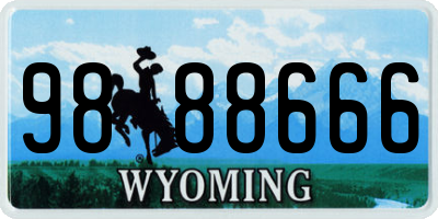 WY license plate 9888666