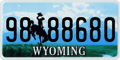 WY license plate 9888680