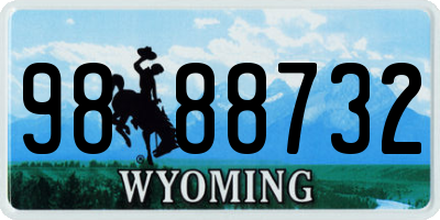 WY license plate 9888732