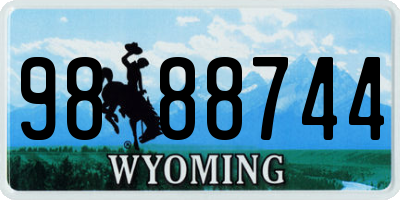 WY license plate 9888744