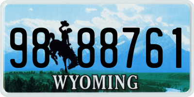 WY license plate 9888761