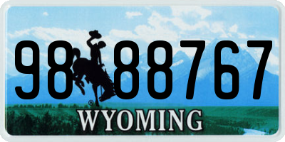WY license plate 9888767