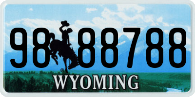 WY license plate 9888788