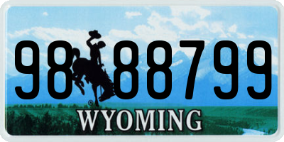 WY license plate 9888799