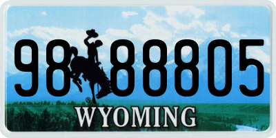 WY license plate 9888805