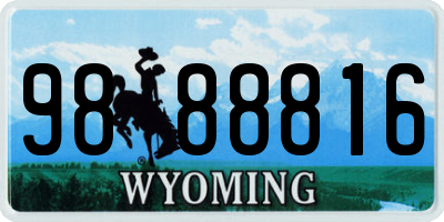 WY license plate 9888816