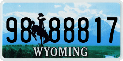 WY license plate 9888817