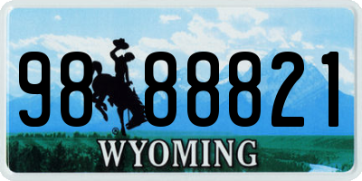 WY license plate 9888821