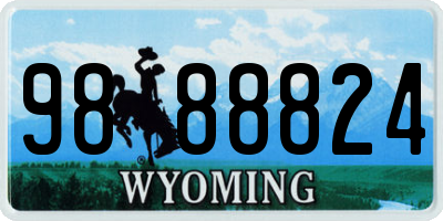 WY license plate 9888824