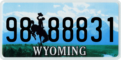 WY license plate 9888831