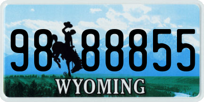 WY license plate 9888855