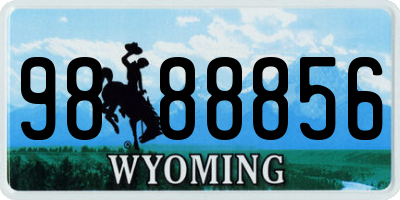 WY license plate 9888856