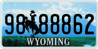 WY license plate 9888862