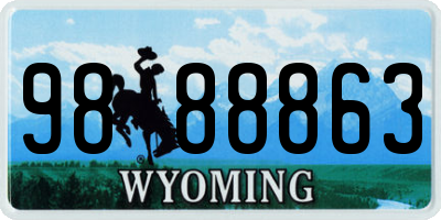 WY license plate 9888863