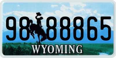WY license plate 9888865