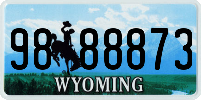WY license plate 9888873