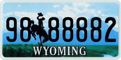 WY license plate 9888882