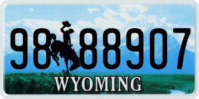 WY license plate 9888907