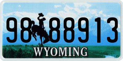 WY license plate 9888913