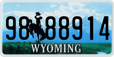 WY license plate 9888914