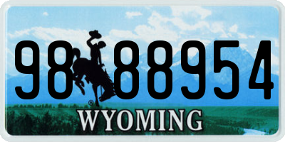 WY license plate 9888954