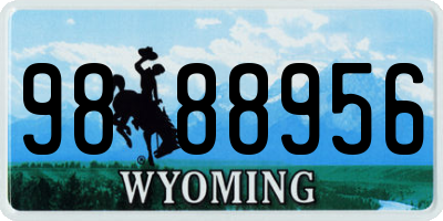 WY license plate 9888956