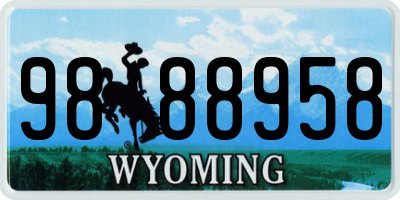WY license plate 9888958