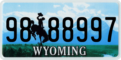 WY license plate 9888997