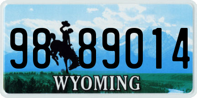 WY license plate 9889014