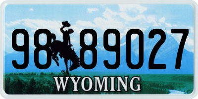 WY license plate 9889027