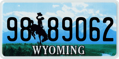 WY license plate 9889062