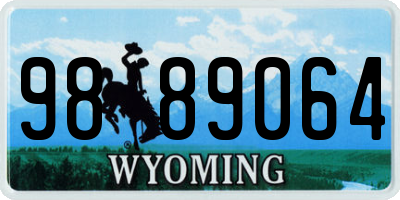 WY license plate 9889064