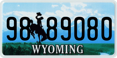 WY license plate 9889080