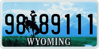 WY license plate 9889111