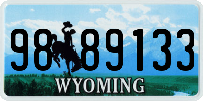 WY license plate 9889133