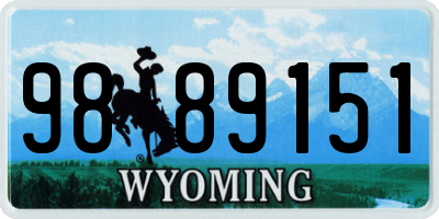 WY license plate 9889151