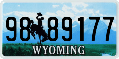 WY license plate 9889177